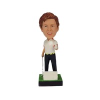 Statue d'art personnalisée 3D en résine sculpture tête bobble joueur de golf simulation figurine modèle sport style artisanat cadeaux décoration de la maison