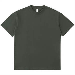 Camiseta de verano para hombre 240GSM de alta calidad ecológica 100% algodón orgánico transpirable de gran tamaño Vintage liso teñido camiseta en blanco - Product Image 3