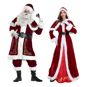 Gran oferta, calidad, mujer, manga larga, chal de Santa Claus, falda navideña gruesa