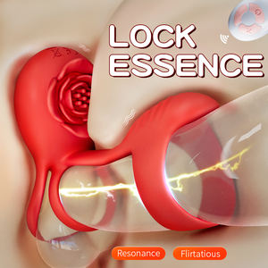 Rose Lock Ring Delay Vibromasseur pour hommes Vibration Ring Jouet pour couples Partageant l'<span class=keywords><strong>orgasme</strong></span> clitoridien Stimulation Plaisir intime Jouer - Product Image 6
