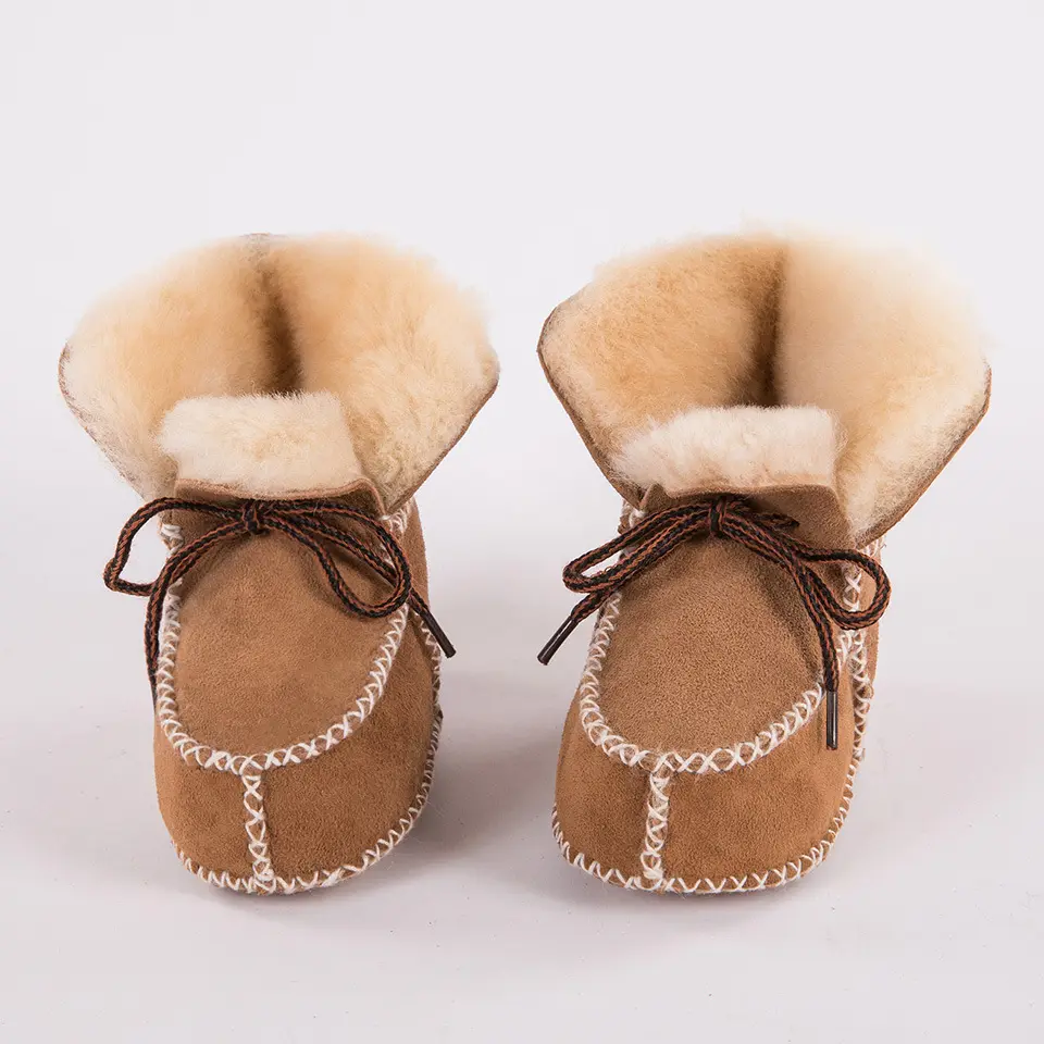 Prewalker Newborn Baby Toddler Australian Sheepskin Shearling Leather Wool Winter Snow Boots