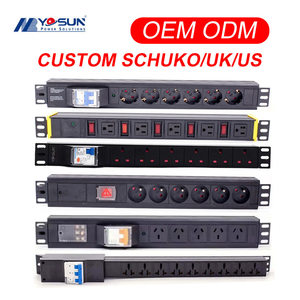 Yosun PDU de 19 pulgadas 1U, 16A, 8 vías, 250V, tipo Shucko europeo para montaje en rack, unidad de distribución de energía con interruptor para gabinete alemán de 8 tomas - Product Image 2