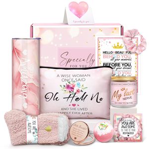 Panier-cadeau de spa relaxant de luxe, kit de soins personnels pour femmes avec gobelet, bougie, bombe de bain pour la fête des mères, anniversaire, cadeau de remerciement - Product Image 1