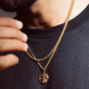 จี้สร้อยคอสแตนเลสสตีลสีทอง สลักลาย <span class=keywords><strong>Zwilling</strong></span> Vitruvian Danny Gold Ratio Coin พระเยซู พระเจ้า อีสเตอร์ สำหรับผู้ชาย - Product Image 6