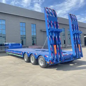 Gooseneck Lowboy 3 Axle Trailer Tilt Slide Standard Low Bed Truck Semi Trailer