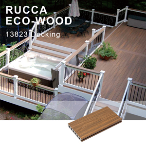 Rucca 138*23mm Pavimentazione per Esterni in Legno Plastico Impermeabile Installazione a Incastro Pavimento Ingegnerizzato in Teak PVC Noce per Giardino/Parco - Product Image 2