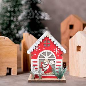 <b>Christmas</b> 2025 LED <b>Wooden</b> XMAS House Desktop Ornament Glowing <b>Wooden</b> <b>Christmas</b> Houses Hanging <b>Christmas</b> <b>Baubles</b> Ornaments - Product Image 3