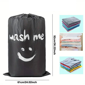 Bolsas de Lavandería Plegables de Nailon Lavables a Máquina, Organizador de <span class=keywords><strong>Ropa</strong></span> Sucia con Logotipo Personalizado, Bolsas de Almacenamiento de Viaje Extra Grandes con Cordón para <span class=keywords><strong>Ropa</strong></span> - Product Image 3