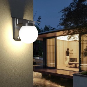 Lampe murale solaire ronde LED IP65 de haute qualité <span class=keywords><strong>en</strong></span> gros, 6500K, 3 modes, option d'éclairage extérieur - Product Image 5