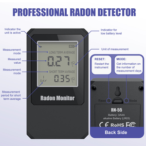 Monitor de radón Probador de radón profesional Detector de radón portátil para agua, aire y suelo RN55 - Product Image 3