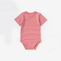 Combinaison bébé 100% coton pur, manches longues, fermeture à boutons pression, couleur unie, unisexe, vêtements d'été, body pour nouveau-né, tricoté, respirant