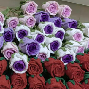 Juego de regalo hecho a mano al por mayor, copa de vino individual tejida a ganchillo, flores rosas para San Valentín, regalo del Día del maestro, nacimiento, graduación - Product Image 1