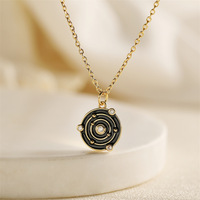 MIENTER Colliers Soleil Pendentif Or Rouge Haute Qualité Émail Collier Femme