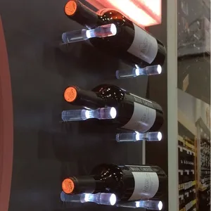 Soporte de pared de acrílico transparente para vino, 1/ 2 botellas