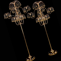 Lampe décorative LED en acrylique doré pour allée de mariage, toile de fond, scène en T, arche luxueuse personnalisable