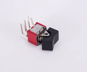 Custom RS8-223C3 (ON)-OFF-(ON) double self reset 2a 250v 5a 120v on-off-on mini rocker toggle switches with black button