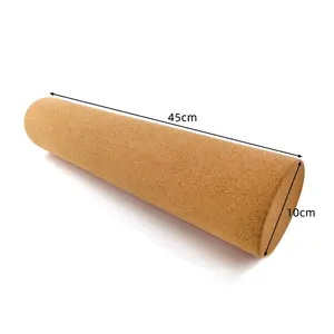 Factory Supply High Density Natural Wooden Foam Roller Fitness Muscle Massage Cork Yoga Roller