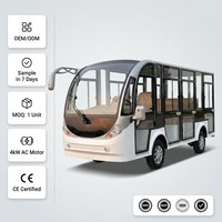 Bus touristique électrique 11 places avec frein à disque double circuit, brevet anti-recul et suspension McPherson pour sites touristiques