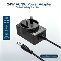 Adaptateur secteur DC efficace MYIXI 24W en matériau PC pour sonnette, USB-C, HDTV, tablette, station d'accueil, imprimante POS