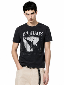 Black Distressed Graphic Men T Shirt Short Sleeve Crew Neck Printed <b>Tee</b> for Casual Streetwear - Product Image 1