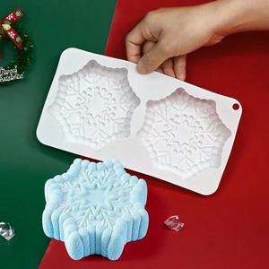 Early Riser Christmas <b>Silicone</b> Cake Mold Snowflake Shape Mousse Dessert Chocolate <b>Baking</b> Mould - Product Image 4