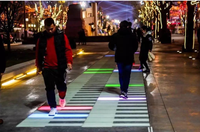 Dalles de sol interactives à LED activées par les pas, RGB DMX512, pour centres commerciaux, aires de jeux, parcs à thème, décoration d'événements