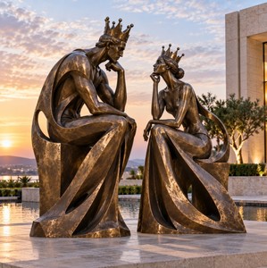 Escultura Moderna de Gran Tamaño de Bronce del <span class=keywords><strong>Rey</strong></span> y la Reina - Product Image 2
