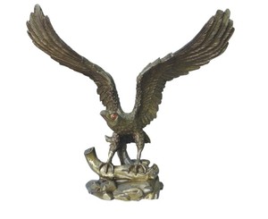 Casa ufficio decorazione artistica a grandezza naturale decorazione personalizzata giardino animale scultura in metallo bronzo scultura aquila con ala diffusa - Product Image 2