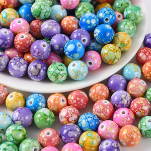 Perles acryliques rondes Perles artisanales pour la fabrication de bijoux Bracelet fait main Perles en porcelaine polymère lisse colorées - Product Image 6