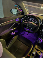 Convient aux Audi A6/A4/A3/A5/Q5/Q3/Q2/Audi C7/C8/B8/B9, éclairage d'ambiance, 64 couleurs irisées, éclairage d'ambiance intérieur de la voiture