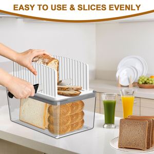 Trancheuse à pain multifonctionnelle pour la vente en gros, trancheuse à pain pliable avec boîte à pain, planche à découper avec bac à miettes - Product Image 4