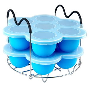 Wholesale Kitchen 5-Piece Silicone <b>Bites</b> Molds and Steamer Rack Trivet with Heat Resistant Handles & 2PCS Spoon - Product Image 6