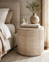Table d'appoint ronde cannelée en travertin style Wabi Sabi, table basse sur piétement en pierre naturelle, taille personnalisée, mobilier de luxe en pierre OEM