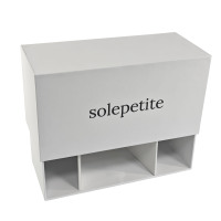 Boîte cadeau en papier rigide blanc avec logo personnalisé, diviseurs en mousse EVA biodégradable, impression CMYK/ MOQ faible, directement de l'usine