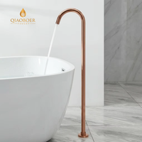 Robinet de baignoire sur pied moderne en laiton massif couleur or rose, mitigeur de remplissage pour baignoire autoportante, idéal pour salle de bain de luxe