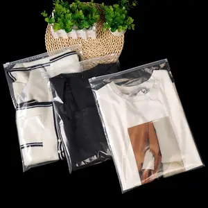 Wholesale Custom Clear Recyclable Ziplock Bags T Shirt Zip Lock Clothing Zipper Bag For Packing Clothes