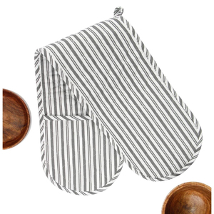 Gants de cuisine matelassés en coton et lin résistants à la chaleur 20*30cm Lavables Anti-brûlure - Product Image 2