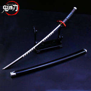 Échantillon <span class=keywords><strong>gratuit</strong></span> japonais Mini épée en métal Amine tueur de démons porte-clés jouet Katana cadeau 22cm Kimetsu No Yaiba épée - Product Image 3