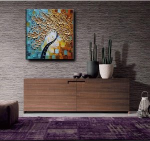 Peinture à l'huile sur toile personnalisée, style impressionniste, amande <span class=keywords><strong>en</strong></span> <span class=keywords><strong>fleurs</strong></span>, texture 3D abstraite, <span class=keywords><strong>fleurs</strong></span>, pour décoration intérieure - Product Image 1