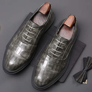 YT scarpe 3199 stile pietra retrò scarpe singole da <span class=keywords><strong>uomo</strong></span> Casual marrone nero in pelle stringata - Product Image 3