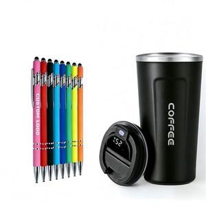 Stylo bille publicitaire en métal personnalisé avec logo gravé sur mesure pour cadeaux d'entreprise en gros - Product Image 1