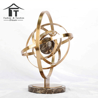 Globe terrestre moderne de luxe en marbre et métal pour bureau, objets décoratifs et accessoires pour la maison