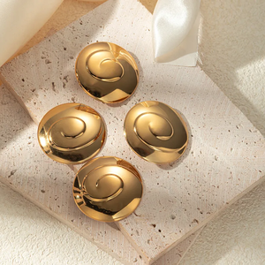 Pendientes de Acero Inoxidable 304 con Baño de Oro de 18K, Diseño Geométrico en Espiral, Estilo Simple, Joyería de Moda para Mujer - Product Image 3