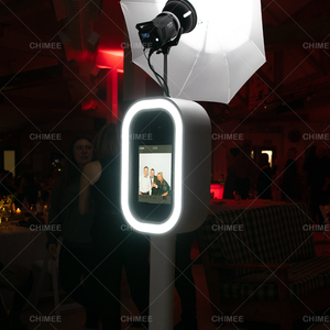 2025 xu hướng mới hình bầu dục iPad Photo Booth đứng ngay lập tức Selfie DSLR Photo Booth Shell với ánh sáng đèn flash cho tiệc cưới photobooth - Product Image 3