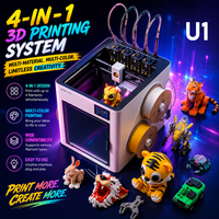 Imprimante 3D FDM automatique multicolore Snapmaker U1 à quatre extrudeurs, haute vitesse 500 mm/s, grande taille d'impression 270 mm * 270 mm * 270 mm