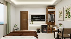 Muebles de Foshan de Bajo Costo para Hoteles de 3 Estrellas: Juego de Dormitorio con Cama de Madera, Armario, Sofá, Mesitas de Noche, Mueble para TV y Mesa Auxiliar - Product Image 6