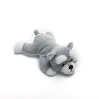 Porte-clés en peluche Husky assis mignon, poupée chiot avec collier, breloque de sac à dos, jouet, cadeau, vente en gros, personnalisable