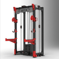 REYK Commercial Power Cage Smith Machine Functional Trainer Gym Strength Equipment Dual Smooth Pulley System Adjustable Rack