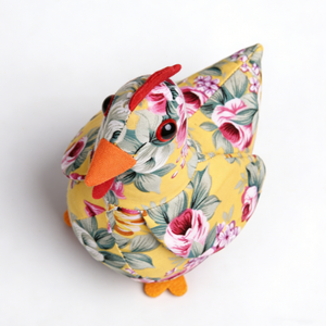 Floral Print Chicken Plush Toy Yellow Pink Roses Pattern Soft Stuffed Animal 11CM-30CM Unisex <b>Kids</b> Gift - Product Image 5