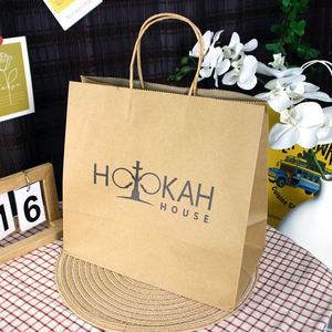 Printed Flat Handle Customized Shopping Gift Kraft Paper <b>Bag</b> with Your Logo - Product Image 3
